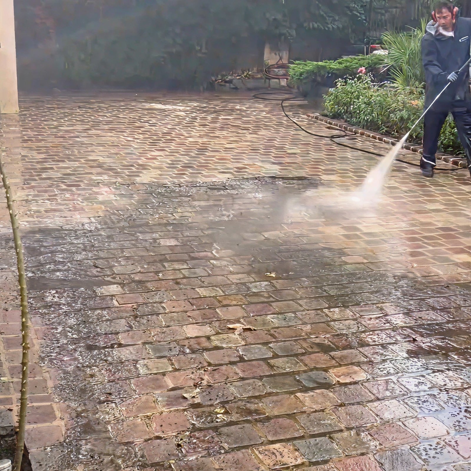 Nettoyage de terrasse avec jet d'eau - Refreshome